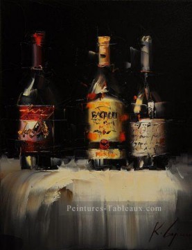 Vin en noir 3 Kal Gajoum texturé Peinture à l'huile